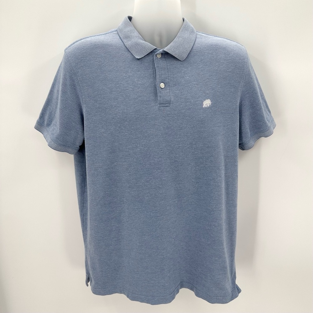 Banana Republic Polo Shirt Mens L Blue Organic Cotton Pique Short Sleeve READ